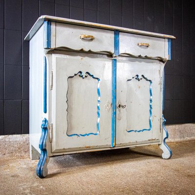 Antique Swedish Blue Painted Chest of Drawers, 1900s-IA-723298