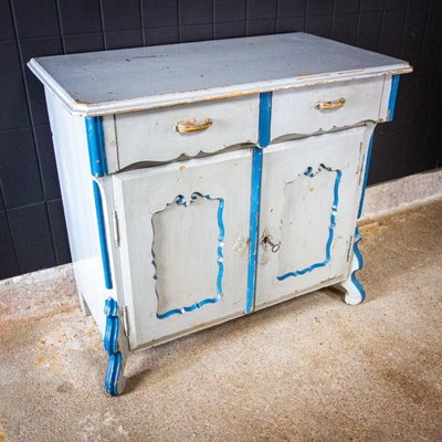 Antique Swedish Blue Painted Chest of Drawers, 1900s-IA-723298