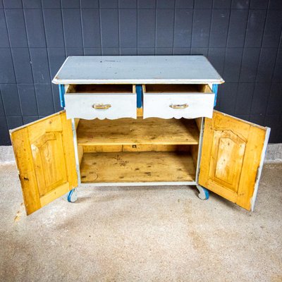 Antique Swedish Blue Painted Chest of Drawers, 1900s-IA-723298