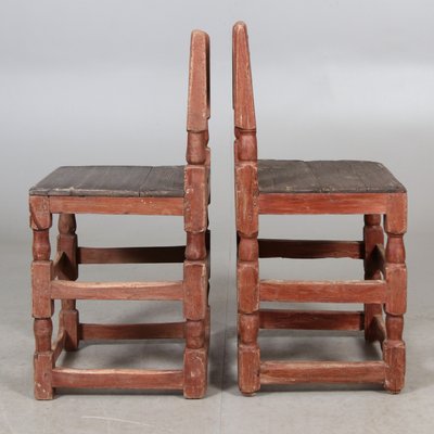 Antique Swedish Chairs with 12 Locks, 19th Century, Set of 6-VAP-1394074