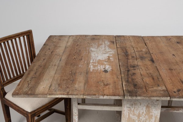 Antique Swedish Country Table with Drop Leaf-MJF-1319162