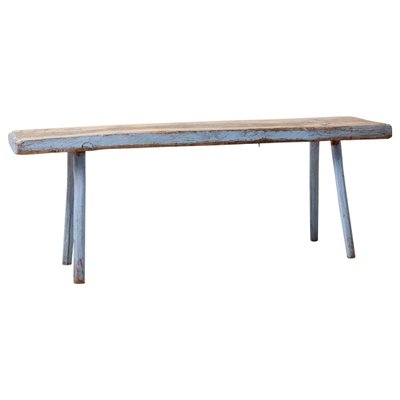 Antique Swedish Genuine Primitive Country House Blue Bench-MJF-1762604