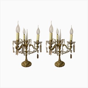 Antique Table Candleholders in Cast Bronze, Set of 2-SNX-1420357