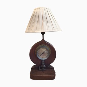 Antique Table Lamp on Wood with Manometer-TCS-1397777