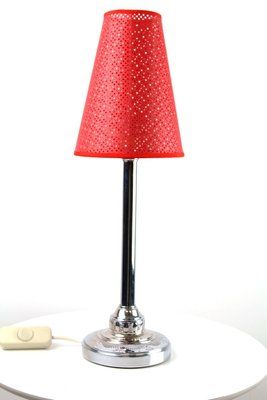 Antique Table Lamp with Perforated Cardboard Shade, 1915-ZWH-627719