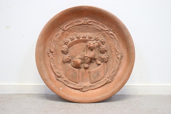 Antique Terracotta Orange House Wall Plate-EZZ-704301