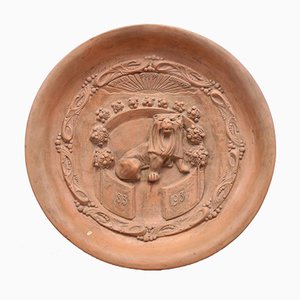 Antique Terracotta Orange House Wall Plate-EZZ-704301