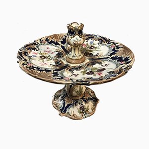 Antique Tiled Fruit Bowl and Candleholder-SDV-646879