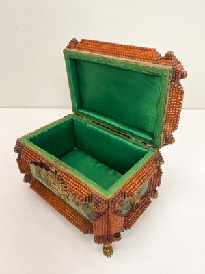 Antique Tramp Art Carved Wood Jewelry Box, Germany, 1895-WZZ-1735359