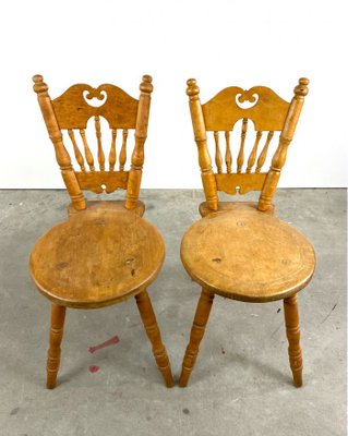 Antique Tripod Dining Chairs, 20th Century, Set of 2-QFU-876044