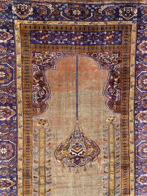 Antique Turkish Anatolian Distressed Fine Silk Cesareh Rug-YMM-1061704