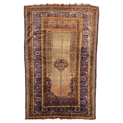 Antique Turkish Anatolian Distressed Fine Silk Cesareh Rug-YMM-1061704