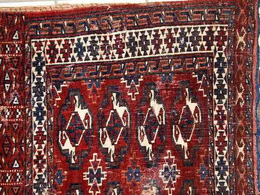 Antique Turkmenistani Handmade Yomud Rug, 1900s-JZV-952370