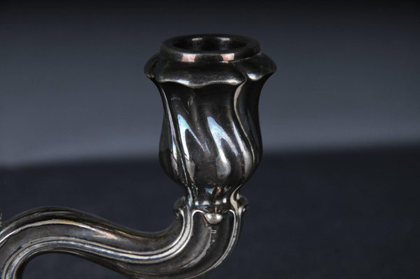 Antique Two-Armed Silver Candlestick-FLW-1823371