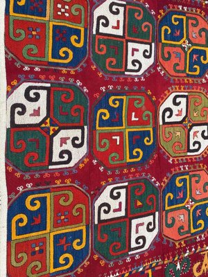 Antique Uzbek Woven and Embroidered Panel-YMM-1061546