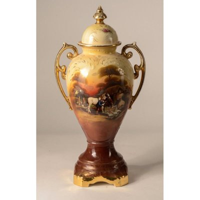 Antique Vase with Lid from Falcon Pottery, England-RAQ-687433