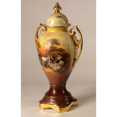 Antique Vase with Lid from Falcon Pottery, England-RAQ-687433