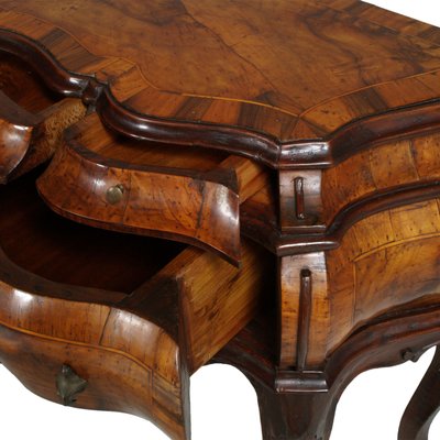 Antique Venetian Baroque Hand Carved Walnut Burl Chest of Drawers from Bovolone-NJV-743661