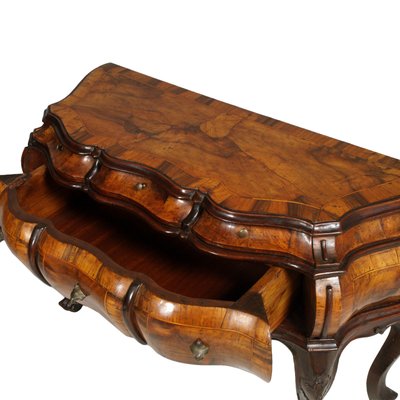 Antique Venetian Baroque Hand Carved Walnut Burl Chest of Drawers from Bovolone-NJV-743661