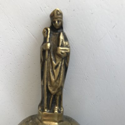 Antique Victorian Brass Bell with Figures, 19th Century-WQQ-1293620