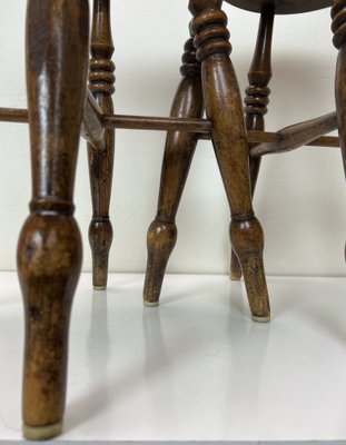 Antique Victorian Elm Wood Farmhouse Stools, 1890s, Set of 2-WZZ-1447663