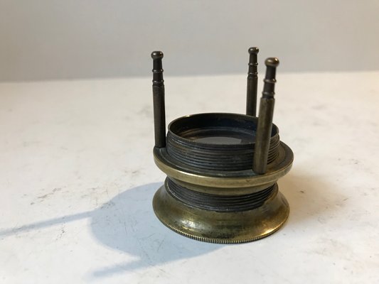 Antique Victorian Loupe Magnifying Glass on Brass Tripod, 19th-Century-LCR-852142