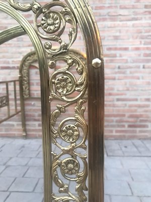 Antique Victorian Style French Brass and Bronze Cradle-NOU-709479