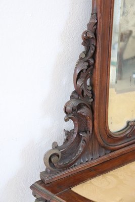 Antique Walnut Console Table with Mirror, 1880-DCO-933340