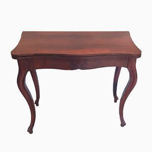 Antique Walnut Folding Console Table-QDP-685933