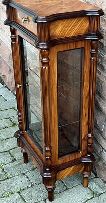 Antique Walnut Intarsia Showcase-NGU-1820776