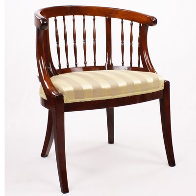 Antique Walnut Reupholstered Armchair-GCQ-714013