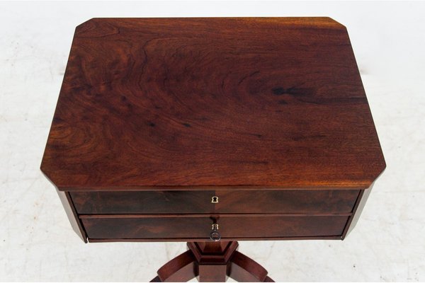 Antique Walnut Thread Table, Western Europe, 1890s-BXB-985401