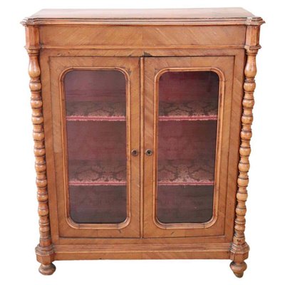 Antique Walnut Vitrine, 1850s-DCO-1180424