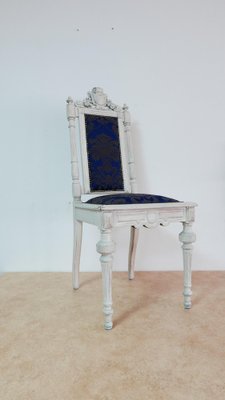 Antique White Baroque Chair with Wooden Portal, Germany, 1890s-KK-1032936