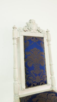 Antique White Baroque Chair with Wooden Portal, Germany, 1890s-KK-1032936