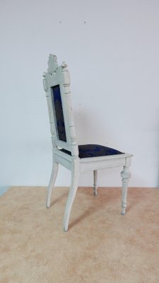 Antique White Baroque Chair with Wooden Portal, Germany, 1890s-KK-1032936