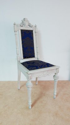 Antique White Baroque Chair with Wooden Portal, Germany, 1890s-KK-1032936