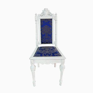 Antique White Baroque Chair with Wooden Portal, Germany, 1890s-KK-1032936