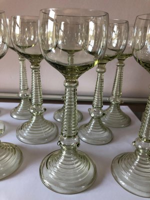 Antique White Wine Glasses, Set of 11-QJM-670152