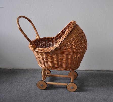 Antique Wicker Toy Pram-OXJ-585868