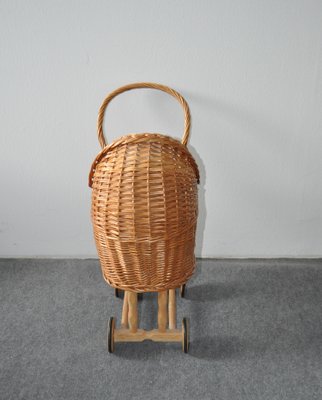 Antique Wicker Toy Pram-OXJ-585868