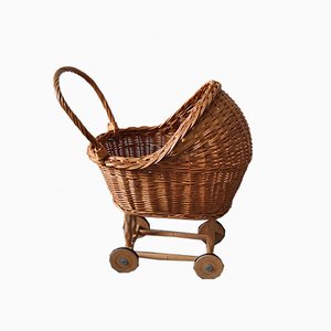 Antique Wicker Toy Pram-OXJ-585868