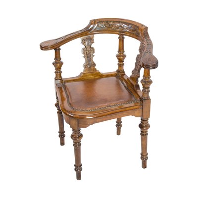 Antique Wilhelminian Corner Chair in Walnut-WFJ-1398165