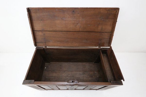 Antique William III Oak Linen Chest Trunk, 18th Century-YSY-1107355