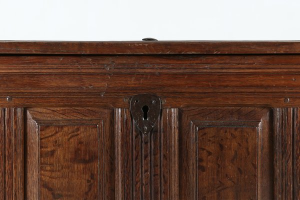 Antique William III Oak Linen Chest Trunk, 18th Century-YSY-1107355