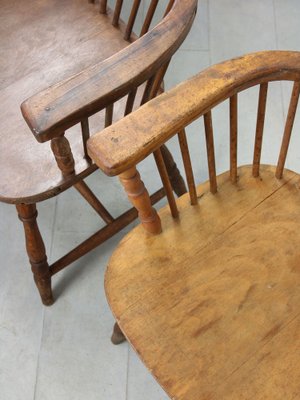 Antique Windsor Chairs with Low Back, Set of 2-HGJ-1318632