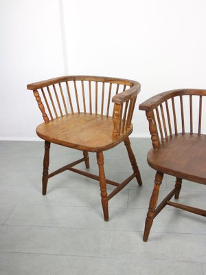 Antique Windsor Chairs with Low Back, Set of 2-HGJ-1318632