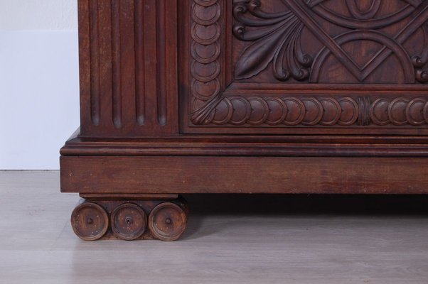 Antique Wood Chest of Drawers with Mirror, 1900s-XSG-695917