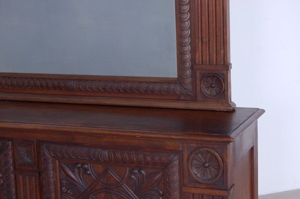 Antique Wood Chest of Drawers with Mirror, 1900s-XSG-695917