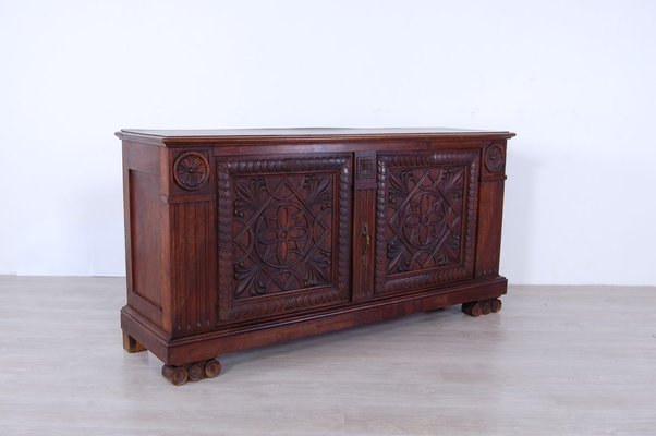 Antique Wood Chest of Drawers with Mirror, 1900s-XSG-695917